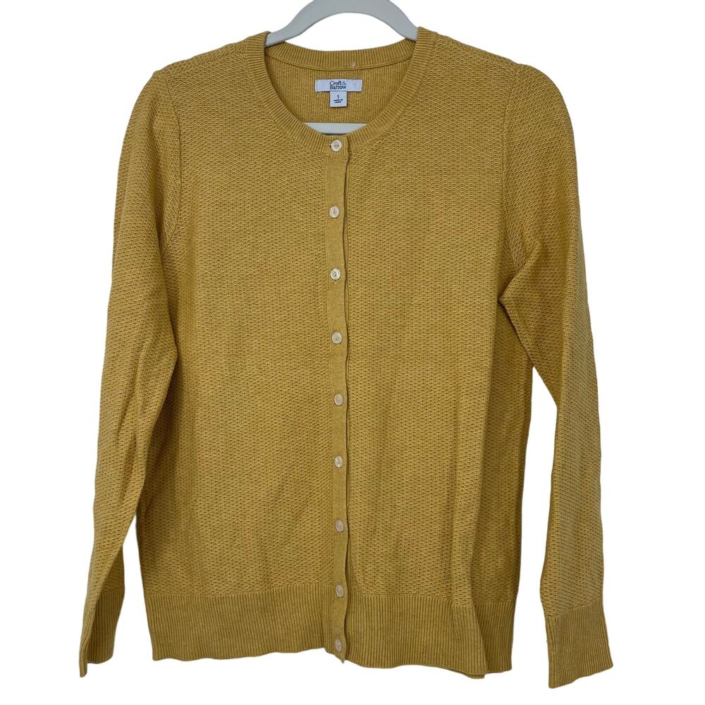 CROFT & BARROW Mustard Button Up Cardigan Sweater Small